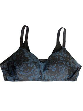 Torrid Curve Black Floral & Skull Print Satin Lightly Lined T-Shirt Bra, 42C